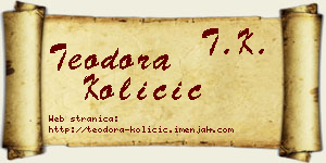 Teodora Količić vizit kartica
